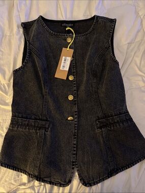Free Market black denim vest